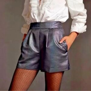 Anthropologie Iridescent Black High Waist Shorts